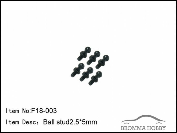 6-003 Ball Stud 2.5 x 5mm - Klicka på bilden för att stänga